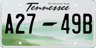 TN license plate A2749B