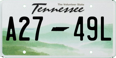 TN license plate A2749L