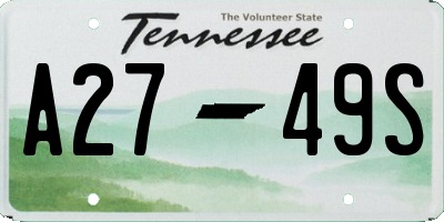 TN license plate A2749S