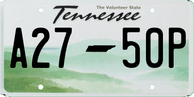 TN license plate A2750P