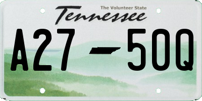 TN license plate A2750Q