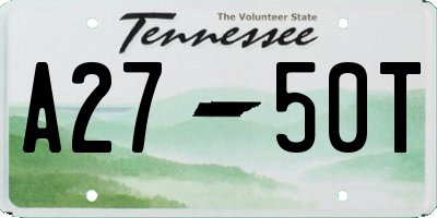TN license plate A2750T