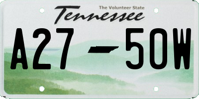 TN license plate A2750W