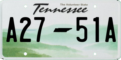 TN license plate A2751A