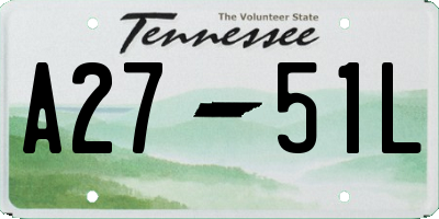 TN license plate A2751L
