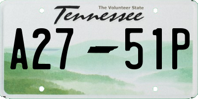 TN license plate A2751P