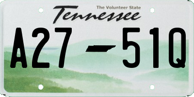 TN license plate A2751Q