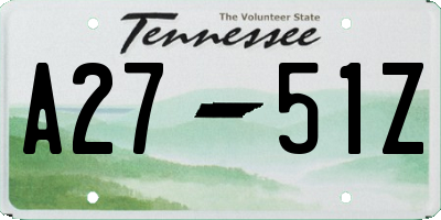 TN license plate A2751Z