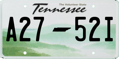 TN license plate A2752I