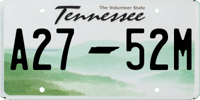 TN license plate A2752M