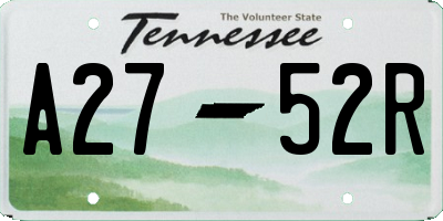 TN license plate A2752R