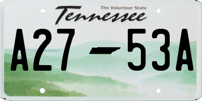 TN license plate A2753A