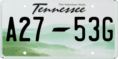 TN license plate A2753G