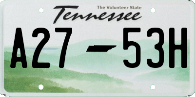 TN license plate A2753H