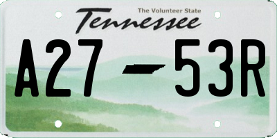 TN license plate A2753R