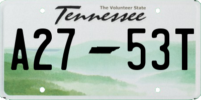 TN license plate A2753T