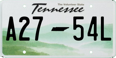 TN license plate A2754L