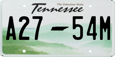 TN license plate A2754M