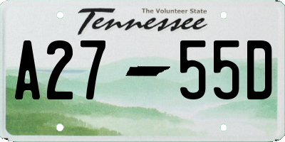 TN license plate A2755D