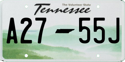 TN license plate A2755J