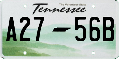 TN license plate A2756B