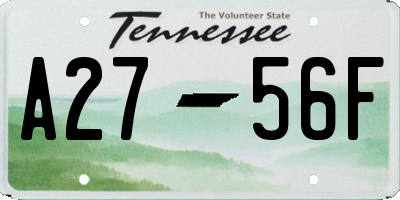 TN license plate A2756F
