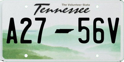 TN license plate A2756V