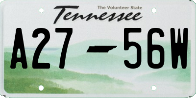 TN license plate A2756W