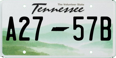 TN license plate A2757B