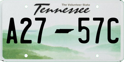 TN license plate A2757C