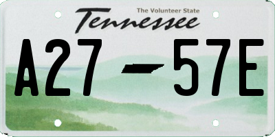 TN license plate A2757E