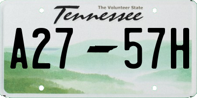 TN license plate A2757H