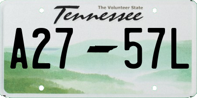 TN license plate A2757L