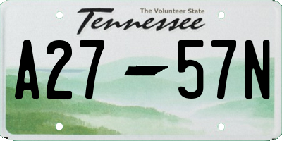 TN license plate A2757N