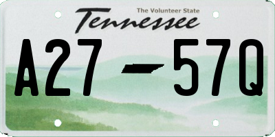 TN license plate A2757Q