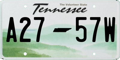 TN license plate A2757W