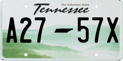 TN license plate A2757X