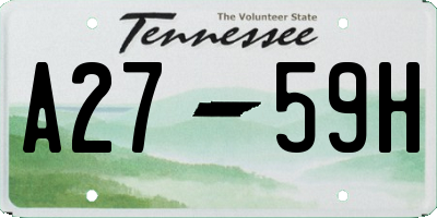 TN license plate A2759H