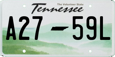 TN license plate A2759L