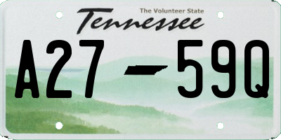TN license plate A2759Q