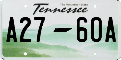TN license plate A2760A