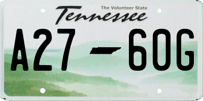 TN license plate A2760G