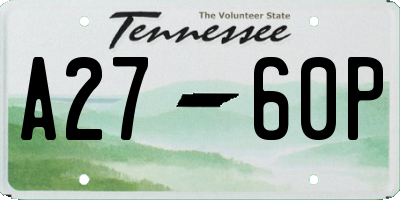 TN license plate A2760P