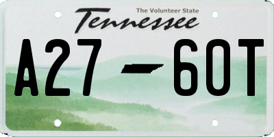 TN license plate A2760T
