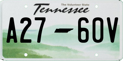 TN license plate A2760V