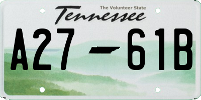 TN license plate A2761B