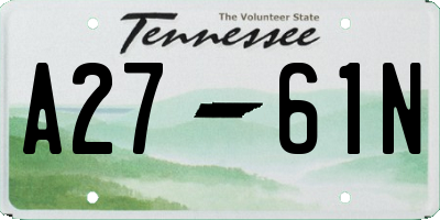 TN license plate A2761N
