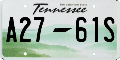 TN license plate A2761S