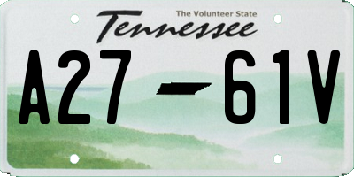 TN license plate A2761V