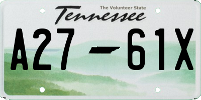 TN license plate A2761X